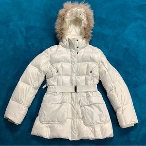 Add Down Belted Hooded Coat